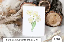 Watercolor Primrose Flowers Bouquet png Product Image 3