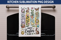 Happy Easter Day Kitchen Towel - Easter Sublimation PNG Product Image 1
