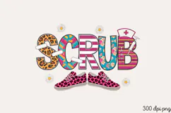 SCRUB PNG, Nurse Sublimation PNG PNG Product Image 1
