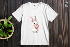 Watercolor Bunny with Red Heart Clipart Sublimation PNG Product Image 3