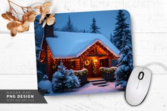 Cozy Cabin with Snowy Roof Mouse Pad PNG Design Product Image 1