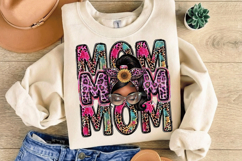 Messy Bun Mom PNG sublimation | Mother's Day PNG T-Shirt Product Image 5