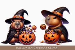 watercolor Halloween Capybara clipart, Halloween Capybara Product Image 1