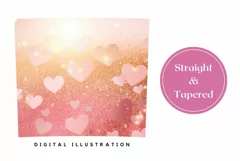 Glitter Hearts Tumbler Design, Valentine's Day Tumbler Wrap Product Image 3