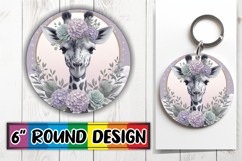 Sublimation Circle Ornaments PNG, Giraffe Product Image 1
