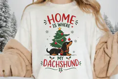 Dachshund Christmas PNG, Home Is Where My Dachshund Is PNG Product Image 4