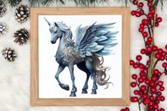 Blue Christmas Watercolor Clipart, Blue Christmas Sublimatio Product Image 3