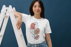 Minimal Botanical Line Art Flower Embroidery Design Product Image 3