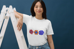 Colorful Trio Modern Floral Embroidery Design Product Image 3