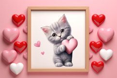 Valentine Cat Peeking Around Clipart Product Image 3
