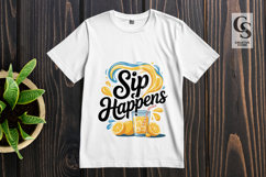 Sip Happens Lemonade Clipart Sublimation PNG Product Image 3
