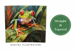 Green Frog Tumbler Wrap, Tropical Tumbler Sublimation Design Product Image 3