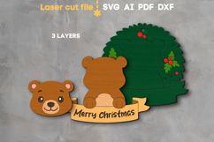 Bear Christmas Ornament SVG laser cut file for Glowforge Product Image 3