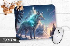 Magical Wolf by the Ice Castle Mouse Pad PNG Design Product Image 1