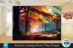 Magic Autumn Forest Walking Path Cutting Board PNG Design Product Image 1