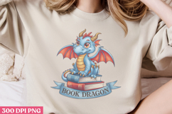 Book dragon PNG, Reading Books Sublimation PNG Product Image 3