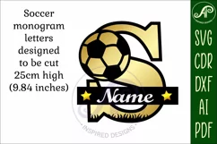 Football or Soccer Capital Monogram Letter S SVG Product Image 3