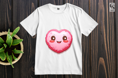 Cute Heart Donut Kawaii Dessert Clipart Sublimation PNG Product Image 3