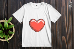 Hand Drawn Red Heart Clipart Set Sublimation PNG Product Image 2