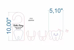 Tooth Fairy Door Hanger SVG Laser cut file for Glowforge Product Image 4