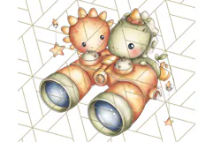 Cute Cartoon Dinosaur Clipart PNG, Prehistoric Animals PNG Product Image 3