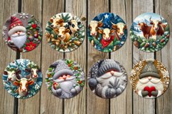 Christmas cow | retro Car coaster &amp; key chain sublimation Product Image 3