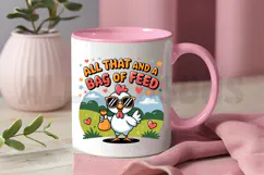 Cartoon Chicken With Sunglasses Holding A Bag Of Feed Vector Product Image 3