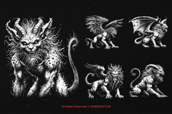 10 Bundle Dark Art Chimera Lion Head Mystical Monster Beast Product Image 5