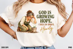 Hope Keeps Growing Here Shirt PNG, Christian Tree Stump Cros Product Image 3