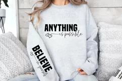 Anything is possible Sleeve SVG PNG, believe in yourself SVG Product Image 3
