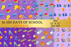 Purple 100 Days of School Digital Paper Patterns Design Product Image 3