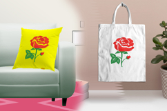Blooming Red Rose with Bud Embroidery Design Product Image 3