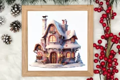 Fairy Christmas House Sublimation Clipart, Fairy Christmas Product Image 3