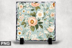 Pastel Flowers Square Sublimation Slate Design Product Image 1