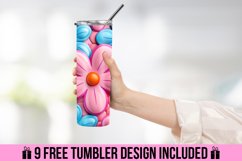 3d flower Tumbler Wrap Design Product Image 3