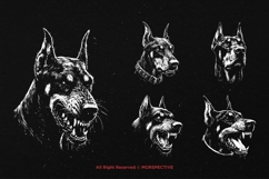 10 Bundle Dark Art Doberman Dog Animal Pet Beast Tattoo Product Image 5