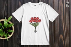Coral Red Poppy Bouquet Clipart Sublimation PNG Product Image 2