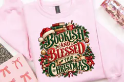 Bookish and Blessed This Christmas PNG, Christmas Books Product Image 3