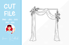 Floral Wedding Line Art Cut File Product Image 1