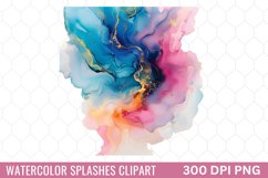Watercolor Splashes Background Clipart Product Image 1