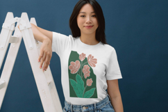 Elegant Floral Leaves Pattern Embroidery Design Product Image 3