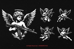 10 Bundle Dark Art Kids Angel Cupid with Gun Wings Saint Product Image 5