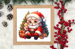 Cute Christmas Santa Claus Peeking Clipart, Christmas PNG Product Image 3
