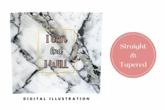 White Marble Tumbler Wrap, I Can And I Will Tumbler PNG Product Image 3