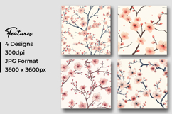 Peach Blossom Flowers Digital Paper Product Image 3