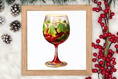 Christmas Wine Cup Sublimation Clipart Product Image 3