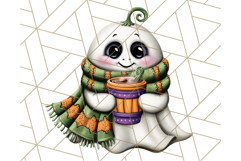 Ghost Café PNG Clipart, Cute Ghost Baristas Halloween Treats Product Image 3