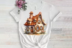 Watercolor Gingerbread House Clipart, watercolor Clipart Product Image 3