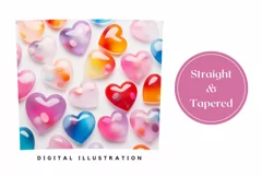 Colorful 3D Hearts Tumbler Wrap, Valentine's Day Tumbler Product Image 3