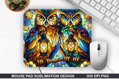 Halloween Owls Mouse Pad Sublimation,Halloween Mouse Pad PNG Product Image 1